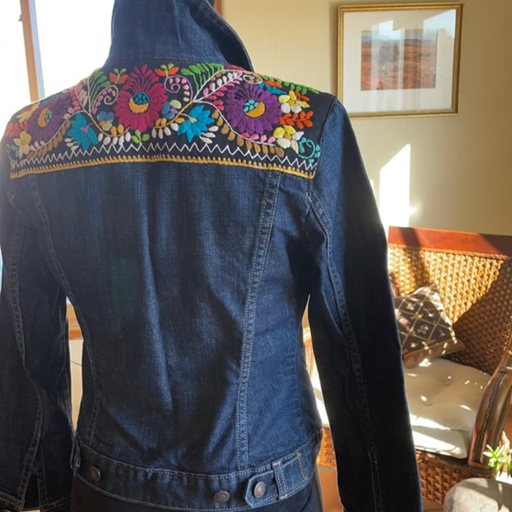 Mexican Embroidery Jean Jacket